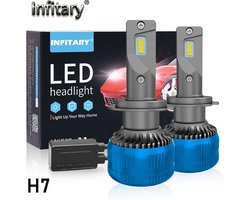 H7 LED lamp 38000 Lumen! (set 2 stuks) incl CANbus EMC CHip 6500k Ultra-bright Wit 174 Watt Conversie Kit | Auto / Scooter / Motor / Vrachtwagen /Dimlicht / Grootlicht / Koplampen / Autolamp / Lampen / Autolampen / CANbus adapter 12v