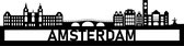 Skyline muursticker Amsterdam - Skyline - Steden - Monomeer high tack - Zwart - Amsterdam