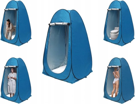 Ariko Pop Up Douchetent - Camping toilet – WC tent - Omkleedtent - Volledig opvouwbaar - Waterbestendig - Blauw - 190 x 110 x 110 cm - Inclusief opbergtas