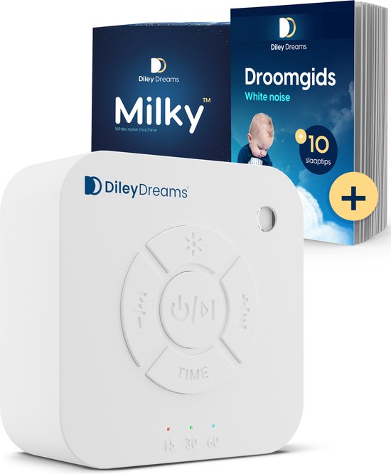 Diley Dreams Milky Slaaptrainer – Witte Ruis – White Noise Machine - Geschikt voor Baby, Kinderen en Volwassen