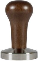 Asso Coffee Tamper RVS/Hout Flat Base - 57mm - Made in Italy