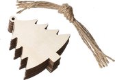 Houten kersthangers - Kerstdecoratie voor binnen - 10 stuks kerstboom hangers - Te beschilderen - Kerstversiering - Kerstbomen hangers