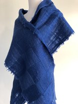 Handgemaakte, gevilte brede sjaal van 100% merinowol - Paars - geblokt - 200 x 30 cm. Stijl open gevilt.