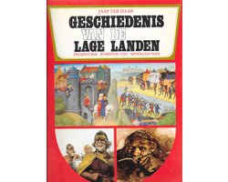 Omslag van Geschiedenis van de lage landen - Prehistorie Romijnse tijd en de middeleeuwen met tekeningen  van Rien Poortvliet