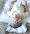 Verschoonmatje Baby | Cloudy Gray | absorberend mousseline bio-katoen | opbouwbaar in tasje | 70cm x 45cm | Verversmatje | Luiermatje | dubbele laag | Irriteert de babyhuid niet | Zacht voor de huid |