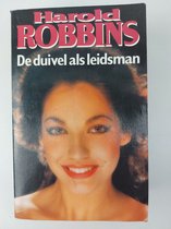 Boek 'De duivel als leidsman' van Harold Robbins met een close-up van een vrouw met krullend donker haar, rode lippen en een glimlach.
