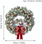 Raam Decoratie - Raamdecoratie - Kerst - Raamstickers - Glassticker - Vrolijk Kerstfeest - Decor Voor Thuis - Kinderkamer - Nieuwe Jaar Stickers - Krans