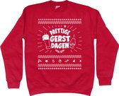 Kersttrui Dames en Heren - Prettige GERSTdagen - Foute Kersttrui - Christmas Sweater - Rood - XXL