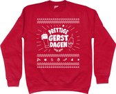 Kersttrui Dames en Heren - Prettige GERSTdagen - Foute Kersttrui - Christmas Sweater - Rood - S