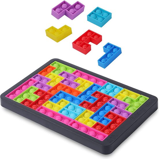 Educatief bouwstenen puzzel. Leuk en leerzaam speelgoed- bordspel voor ... image.