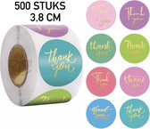 Without Lemons 500 stuks Sluitsticker Mix 8 Colors Thank You (3.8CM) |Sluitzegel | Bedankje | Envelop | Bedankt | Online Webshop |Small Business | Envelop |Traktatie zakje | Cadeau | Gift |Cadeauzakje |Online Webshop |Chique inpakken| Feest|