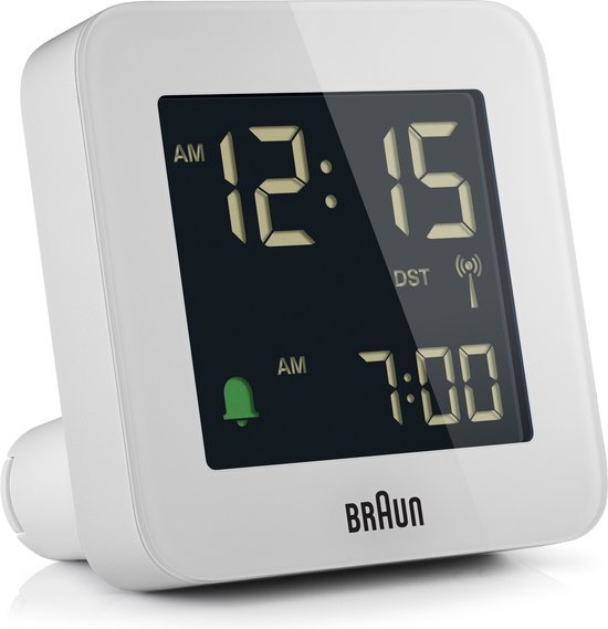 Braun BC09W-DCF - Wekker - Digitaal - Radiogestuurde tijdsaanduiding - Wit