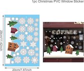 Raam Decoratie - Raamdecoratie - Kerst - Raamstickers - Glassticker - Vrolijk Kerstfeest - Decor Voor Thuis - Kinderkamer - Nieuwe Jaar Stickers - Huisjes met Sneeuwvlokken