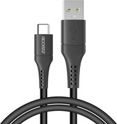 Accezz USB C naar USB A kabel - USB-C Kabel - Oplaadkabel Samsung - Snellader - 1 meter - Zwart