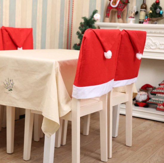 Housses de siège de Noël - 4 pièces - Housse de bonnet de Noel - Décoration de Décorations de Noël - Rheme
