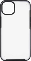 Shop4 - iPhone 13 mini Hoesje - Harde Back Case Mat Transparant Zwart
