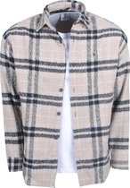 Megaman  - Heren Overhemd - Overshirt - Flanel - Geblokt - Beige