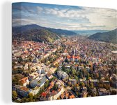 Canvas Schilderij Uitzicht over de Duitse stad Freiburg - 40x30 cm - Wanddecoratie