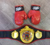 boks set, bokshandschoenen met kampioen riem, championbelt boxset