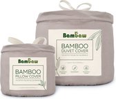 Bamboe Beddengoed Set - Dekbedovertrek 240x220 met 2 Kussenslopen 50x75 - Grijs - Hoge kwaliteit Lichtgrijs set 3 stuks  -  Anti Mijt voor Kingsize Bed  -  Bambaw