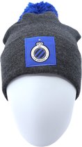 Club Brugge grijze muts kids met blauwe pompom