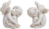 Engeltjes zittend - Lieve engeltjes - (Breedte / hoogte / diepte) 6x7x6cm - set van 2