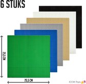 Bouwplaten 32x32 noppen - geschikt voor LEGO - 6 Stuks – Classic voordeelpakket - Bouwplaat/Grondplaat - Voordeelpakket - Groen, Blauw, Grijs, Licht bruin, Wit, Zwart - Gras, Water, Steen, Zand, Wit, Zwart