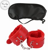 Handboeien - Handboeien met masker - BDSM - Erotiek - Bondage - Sextoys - Sexspeeltjes - Rood