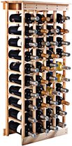 LUXGOODS wijnrek hout ,44 Flessen Wijnrek, Houten Wijn organisator, vrijstaande standaard planken voor de display