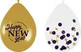 Ballonnen - mix set - happy new year -  30 cm - 6 st - Goud - Happy 2022 - Oud en nieuw