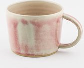 Dobro Pottery - Handgemaakte Mok - 400ml - Lichtroze - Grote Mok - Koffiemok - Koffiebeker - Theekopje - Koffiekopje