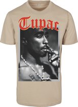 Mannen - Heren - Modern - Streetwear - Urban - 2Pac - Tupac - Casual - Legend - GOAT - Legend - HipHop - California - Love - Shakur - Oldschool T-Shirt zand