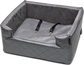 GoldenPaw Metallic Gray - Autostoel voor hond- 57x46cm - Wasbaar - Hondenmand Auto - Handgemaakt