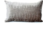 Skinsbynature luxe sierkussen croco zilver 35 x 50 cm
