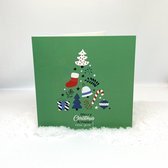 Inspreek-Kerstkaart: Kerstboom - Merry Christmas - Groen