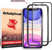 GrizzlyCoat Easy Fit Gehard Glas Ultra-Clear Screenprotector voor Apple iPhone XR - Zwart