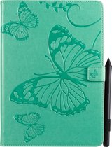 Mobigear Tablethoes geschikt voor Apple iPad 8 (2020) Hoes | Mobigear Butterfly Bookcase + Stylus Houder - Groen