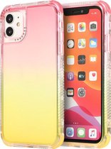 Apple iPhone 12 Hoesje - Mobigear - Dual color Serie - Hard Kunststof Backcover - Rood / Geel - Hoesje Geschikt Voor Apple iPhone 12