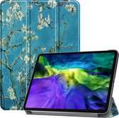 Apple iPad Pro 11 (2018) Hoes - Mobigear - Tri-Fold Serie - Kunstlederen Bookcase - Almond Blossoms - Hoes Geschikt Voor Apple iPad Pro 11 (2018)