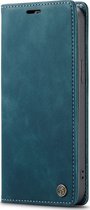 Caseme Telefoonhoesje geschikt voor Apple iPhone 12 Hoesje Bookcase Portemonnee - Blauw