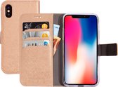 Apple iPhone X/10 Hoesje - Mobiparts - Saffiano Serie - Kunstlederen Bookcase - Copper - Hoesje Geschikt Voor Apple iPhone X/10