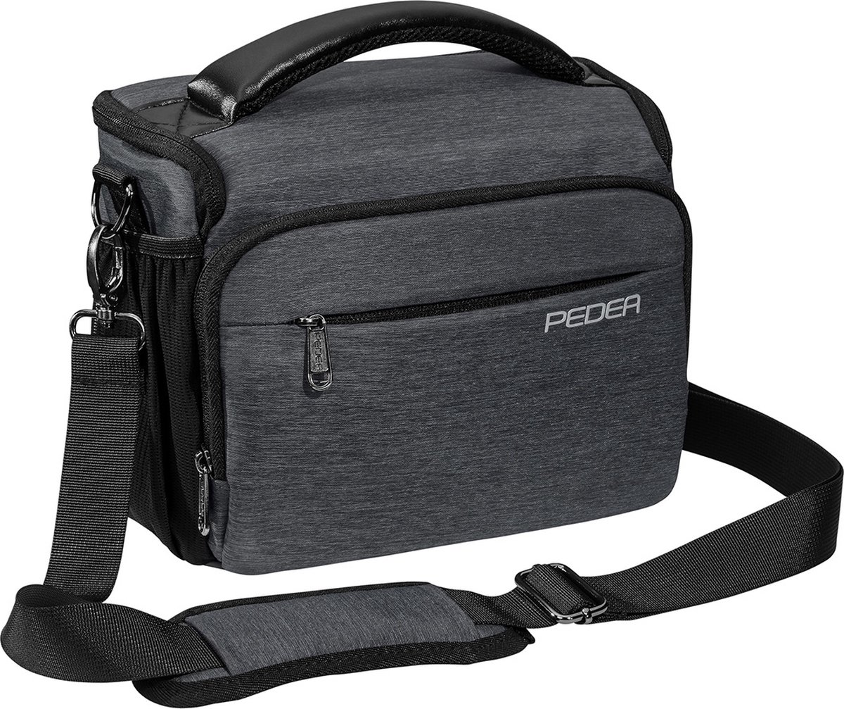 PEDEA Cameratas NOBLE - Fototas - Regenhoes - Accessoirevakken - Grijs