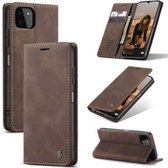 Caseme Samsung Galaxy A22 5G Retro Wallet Hoesje - Coffee