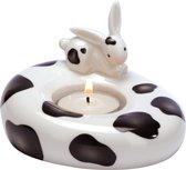 Goebel® - Bunny de luxe | Windlicht / Theelicht "Cow Bunny" | Porselein, 12cm, waxinelicht houder