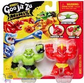 Heroes of Goo Jit Zu Mini's Stretch Speelgoed (Groen + Rood) | Superhelden Speelgoed Speelpop | Actiefiguur voor kinderen jongens meisjes | Squishies Squishy Stretch Twist | Goo Jit Zu Heroes