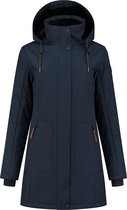 Travelin' Jack Lova - Lange Dames Parka - Jas met Teddy voering - Donkerblauw - Maat 38