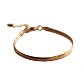 RVS armband | Stalen platte armband gestreept | goud