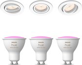 Philips Enneper Spots Encastrables avec Philips Hue White & Color Ambiance GU10 - LED - Dimmable - Spots - 3 Point Lumineux - Blanc