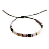 RVS armband | Tilabead wit/mauve | goud | Dames
