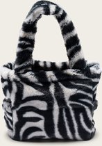 Omay Mini Bag - Schoudertas voor Dames - Shopper Zwart & Wit - Zebra - 20x5x15 cm - Handmade